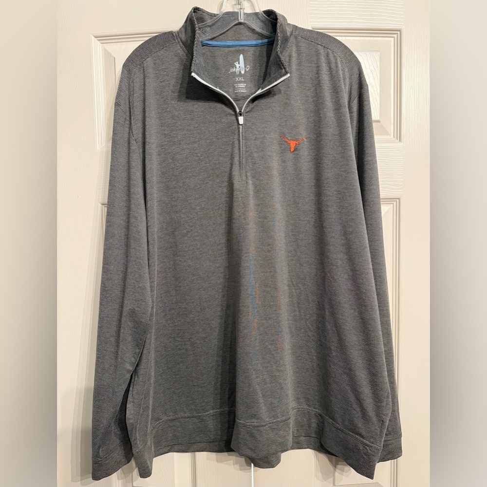 Johnnie-O University Texas Longhorns Quarter Zip Vaughn Pullover Meteor NWOT XXL